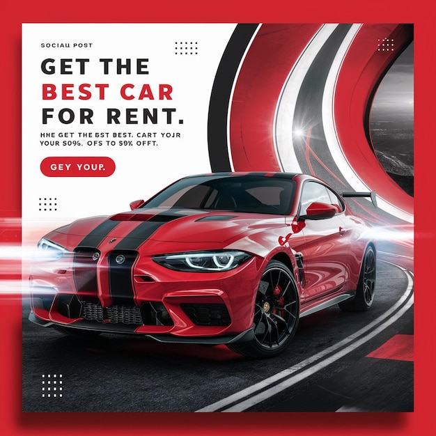 Luxe auto verhuur en auto verkoop sociale media instagram post sjabloon ontwerp