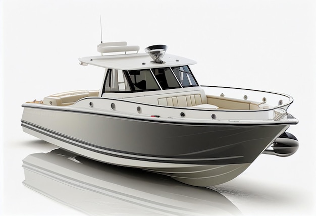 Luxe boot op een witte achtergrond 3D-rendering generatieve ai