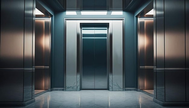 Luxe bouwlift een moderne lift in een wolkenkrabber Generatieve AI