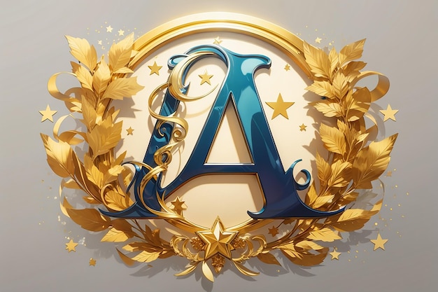 Luxe brief een logo koninklijke gouden ster