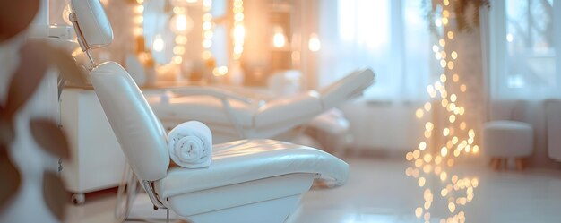 Foto luxe dermatologische kliniek met deskundige behandelingen voor vip-klanten die ontspanning en verjonging bevorderen concept vip-behandelingen relaxatietherapieën verjongende gezichtsbehandelingen luxe dermatologie