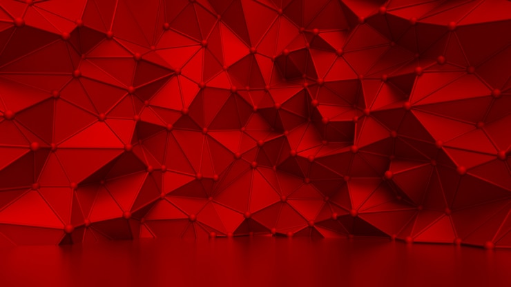 Foto luxe elegant rood met driehoeken en kristallen.