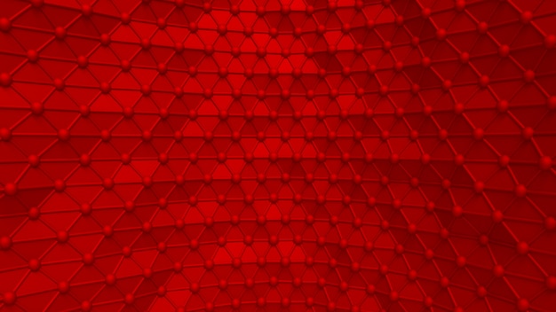 Luxe elegante rode achtergrond met driehoeken en kristallen. 3d-afbeelding