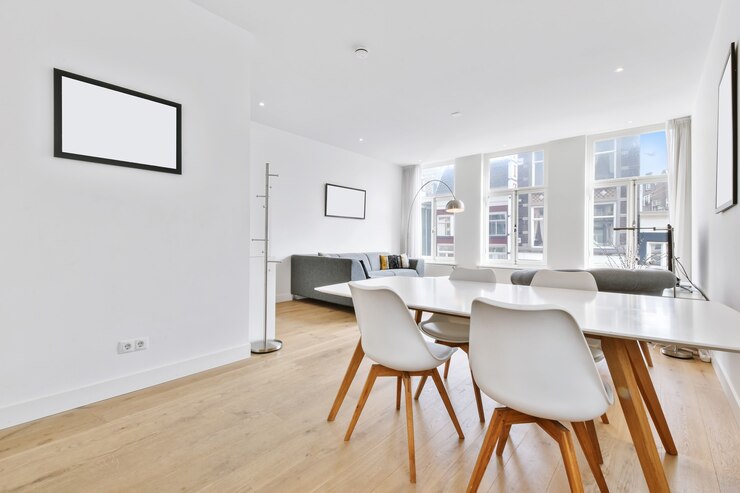 Foto luxe en prachtige interieurontwerp van de eetkamer