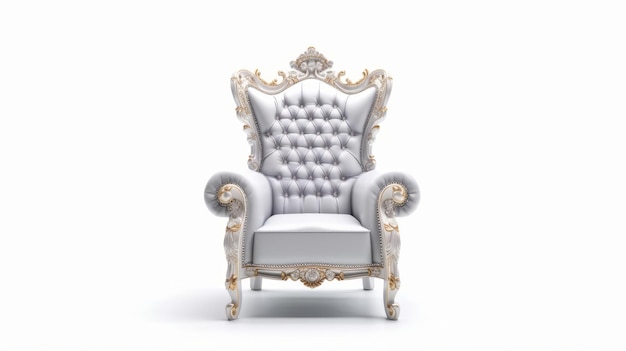 Foto luxe fauteuil geïsoleerd op een witte achtergrond generatieve ai