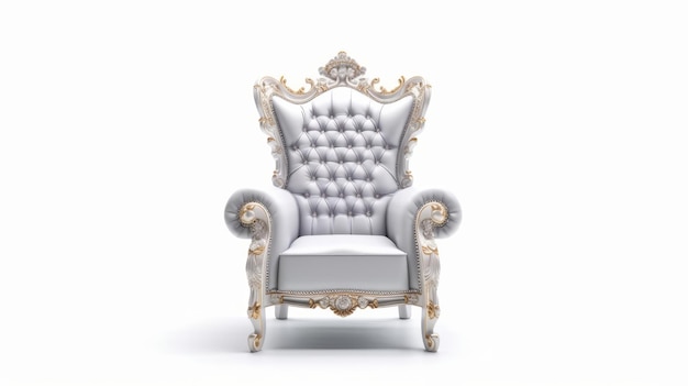 Luxe fauteuil geïsoleerd op een witte achtergrond Generatieve AI