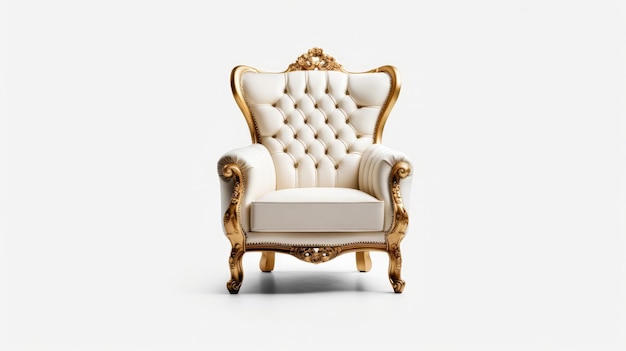 Foto luxe fauteuil geïsoleerd op een witte achtergrond generatieve ai