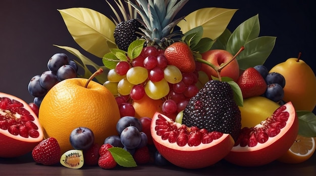 Luxe fruit 4K Wallpaper achtergrondontwerp met bureaubladachtergrond