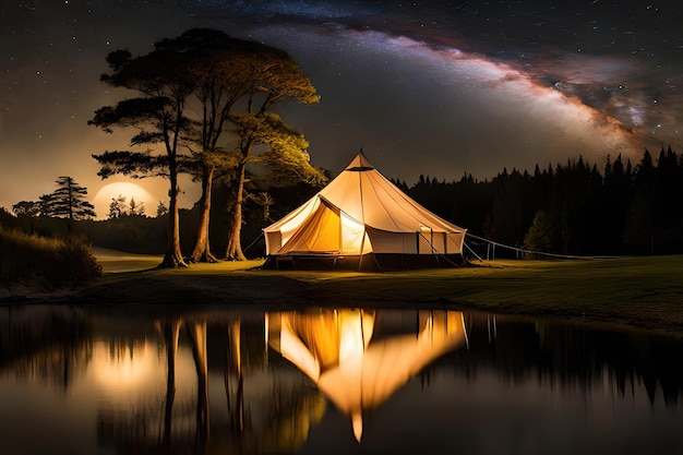 luxe glamoureuze camping in het prachtige landschap