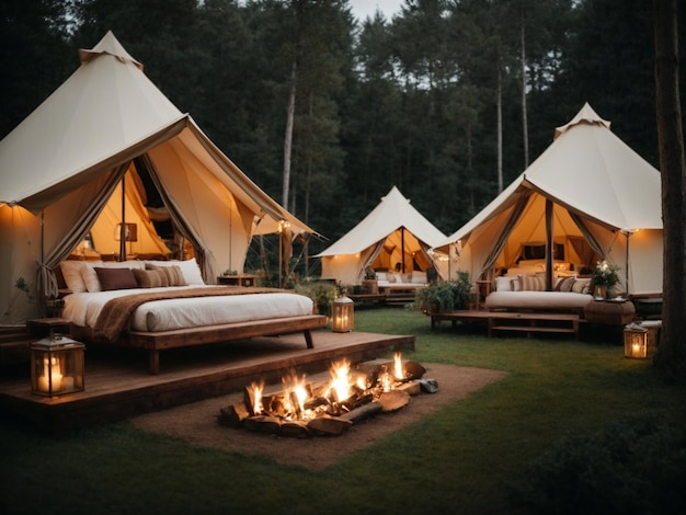 Foto luxe glamping tent