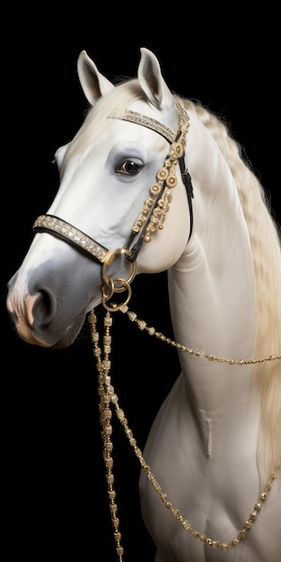 luxe glanzend albino Arabisch paard