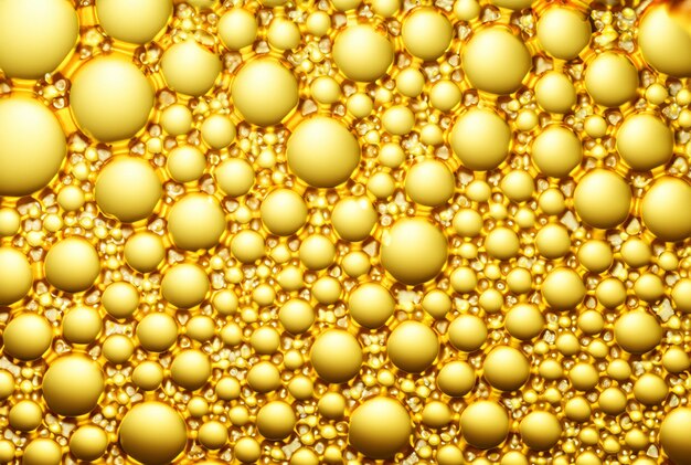 Luxe goud cosmetische essentie vloeibare bubbels moleculen antioxidant van vloeistof bubbels