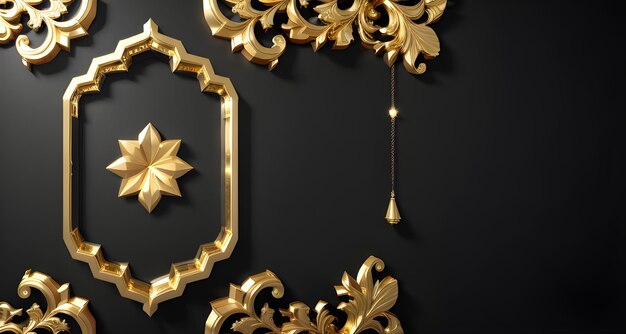 Luxe gouden banner met kopieerruimte voor traditionele feestelijke vieringsgroeten Generatieve AI