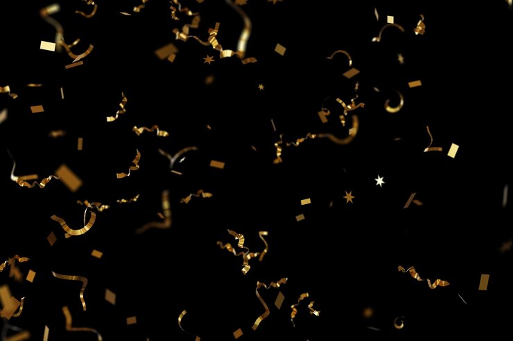 Foto luxe gouden confetti deeltjes overlay