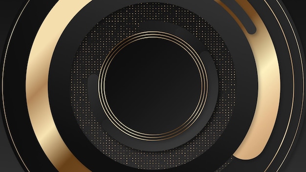 Luxe gouden en zwarte cirkels grunge geometrische abstracte beweging achtergrond naadloze looping Video animatie Ultra Hd 4k 3840x2160