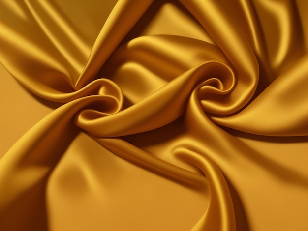 Luxe gouden gevouwen satijn zijde doek textuur realistische achtergrondafbeelding