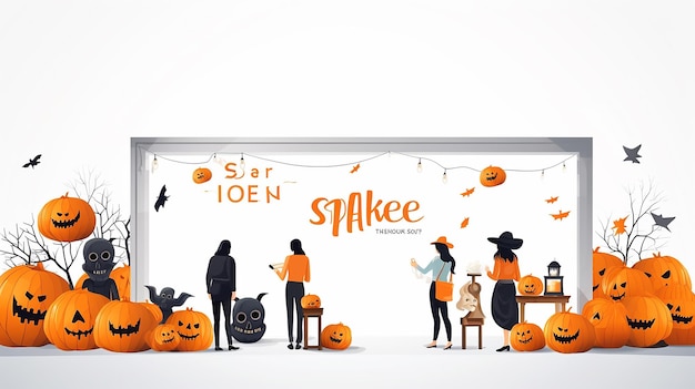 Luxe Halloween achtergrond pompoen vibe met lege tekstruimte