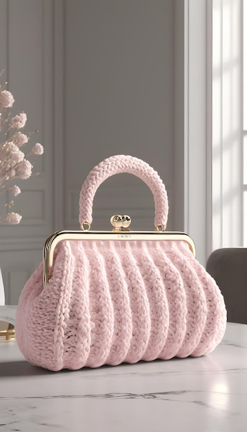 luxe handgemaakte gebreide fancy tas