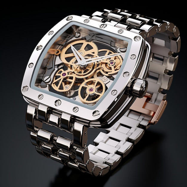 luxe horloge in de vorm van een doosje met een dure prijs