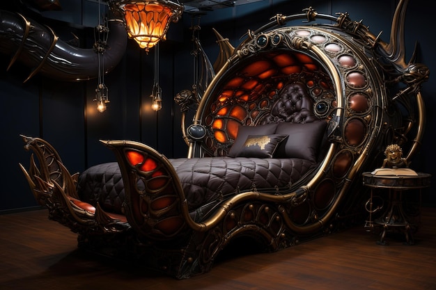 Luxe hotelmeubilair Steampunk illustratie