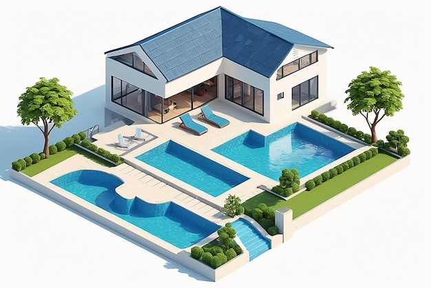 Luxe huisontwerp met zwembad