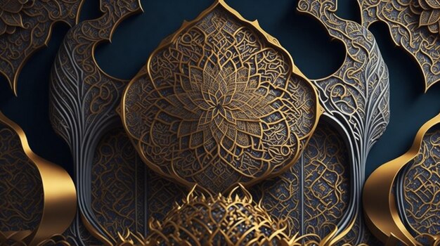 Luxe islamitische achtergrond met eid mubarok ramadan achtergrond
