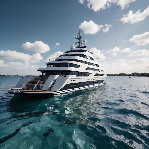 Luxe jacht in de zee Luxe yacht in de oceaan generatieve ai