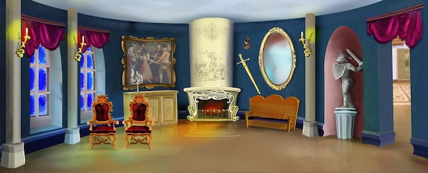 Luxe kamer interieur illustratie