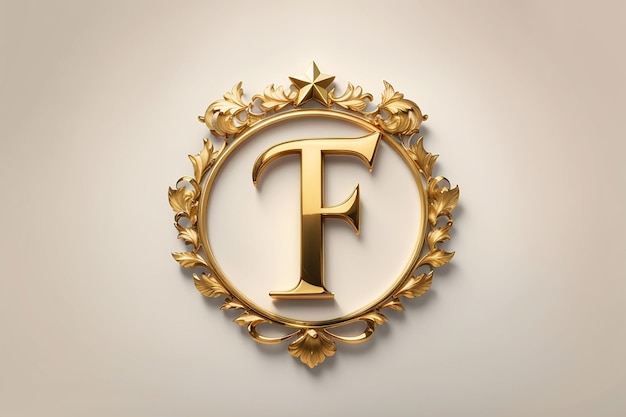 Luxe letter f logo koninklijke gouden ster