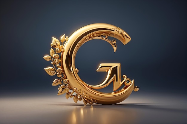 Foto luxe letter g logo koninklijke gouden ster