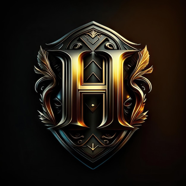 Luxe letter H-logo in goud