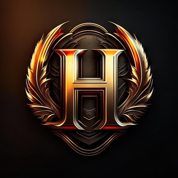 Luxe letter H-logo in goud