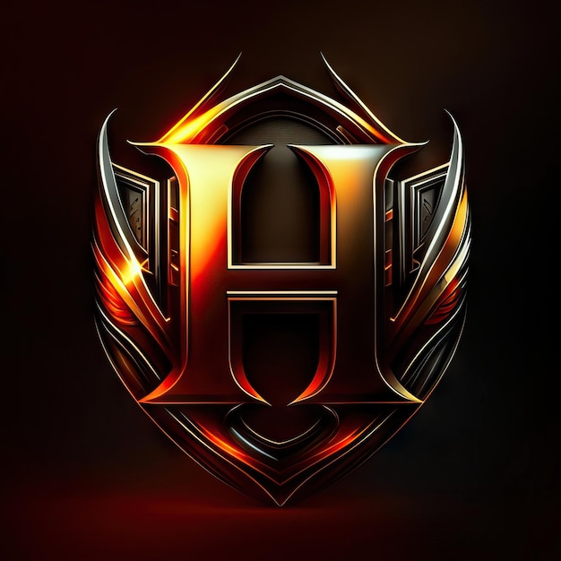 Luxe letter H-logo in goud