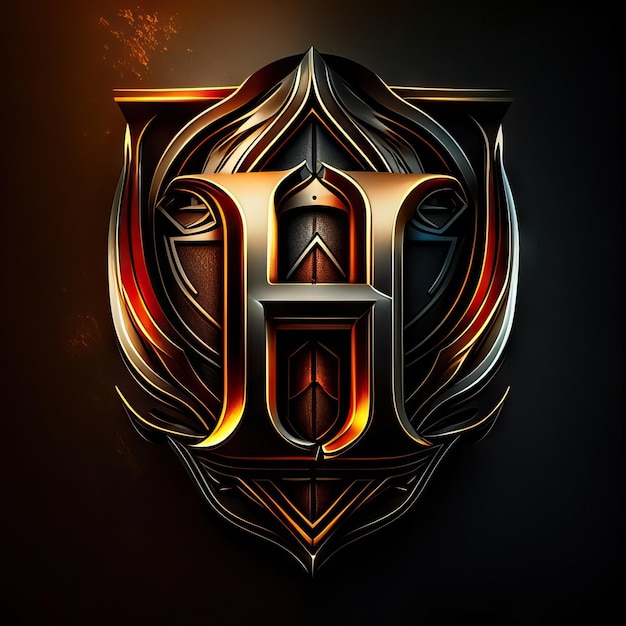 Luxe letter H-logo in goud