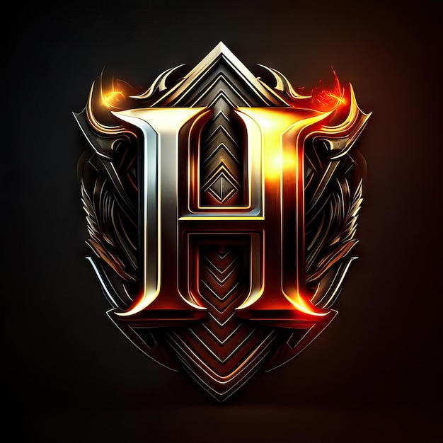 Luxe letter H-logo in goud