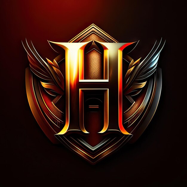 Foto luxe letter h-logo in goud