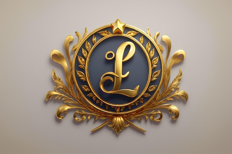 Foto luxe letter l logo koninklijke gouden ster
