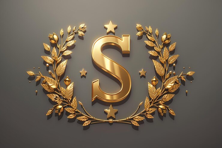 Foto luxe letter s logo koninklijke gouden ster