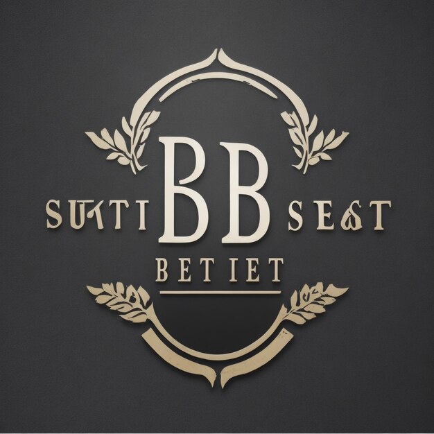 Foto luxe logo letter bbb elegant logo design concept letter bb op zeshoek geometrisch frame met bloemen element voor boutique hotel mode en meer merken