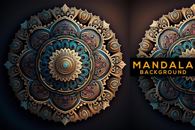 Foto luxe mandala achtergrond met gouden arabesque patroon arabische islamitische oosterse stijl ramadan stijl