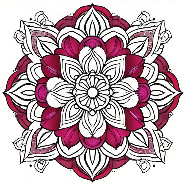 Luxe mandala achtergrond met witte achtergrond arabesque kleurrijke patroon generatieve ai