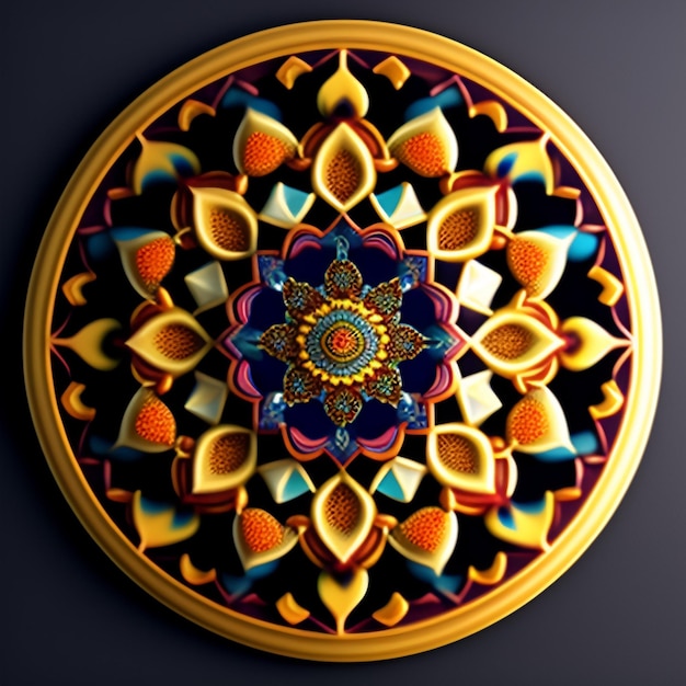 Luxe mandala-ontwerp en islamitische achtergrond in gouden kleur