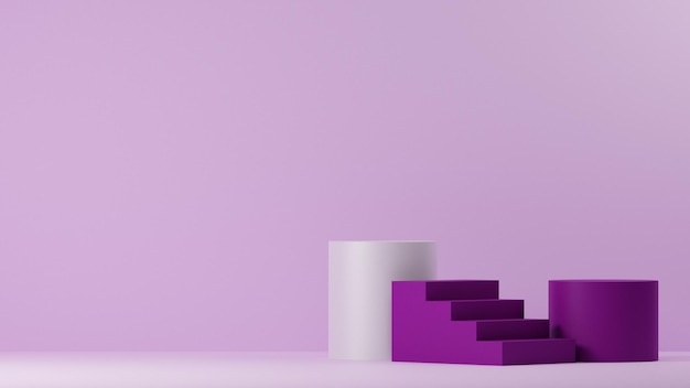 luxe minimale violet paarse sokkel of podium mockup display, leeg platform voor product showcase