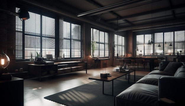 Luxe modern appartement met een elegant interieur gegenereerd door AI