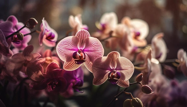 Luxe mottenorchidee bloesem in tropisch klimaat gegenereerd door AI