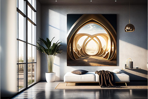 Foto luxe oosterse arabische hotelkamer generatieve ai illustratie