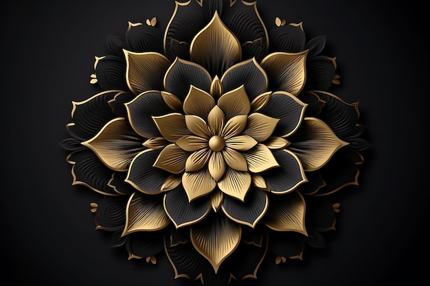 Luxe ornamentele mandala ontwerp achtergrond in gouden gradiënt kleur