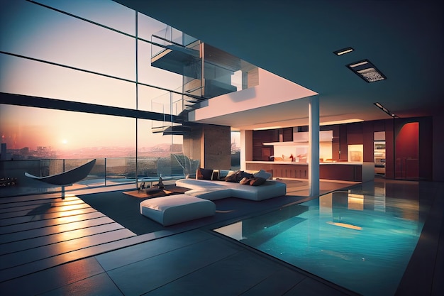 Luxe penthouse met privézwembad op het dak en een fantastisch uitzicht