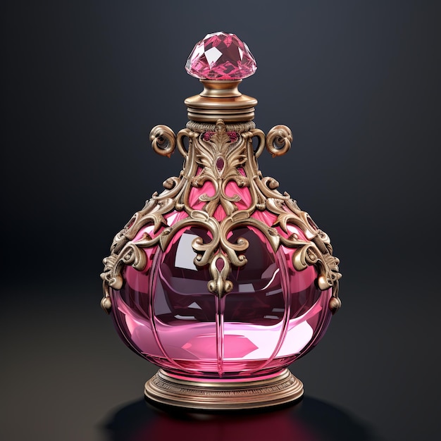 Luxe roze potion fles geanimeerd heldere achtergrond zeer scherpe details 8k stijl rauw v 52 Job ID d37ffbdf4afc46c9a85517dc6041f9a5