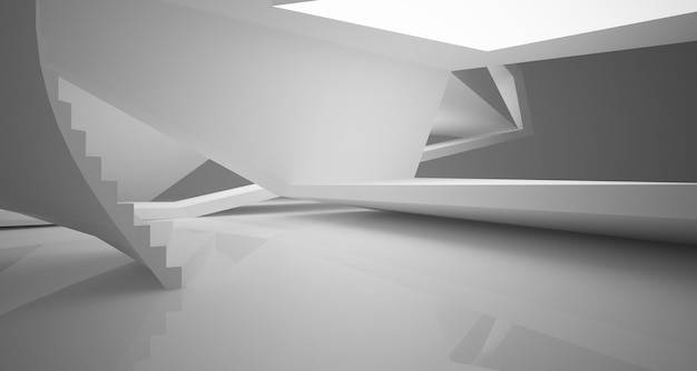 Luxe witte abstracte architectonische minimalistische achtergrond Hedendaagse showroom Modern